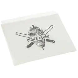 PAPSTAR 1000 Döner-Kebab-Tüten, Pergament-Ersatz 16 cm x 16 cm weiss fettdicht