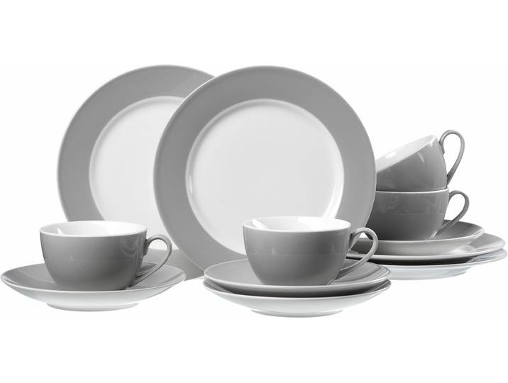 Kaffeeservice RITZENHOFF & BREKER Geschirr-Set, Service , grau, 12 Stk., Porzellan, Geschirr-Sets, Kaffeeservice, 12 Teile, für 4 Personen
