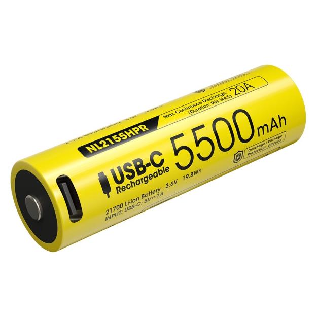 Nitecore Akumulator 21700 5500mAh 20A USB-C (NITECORE)