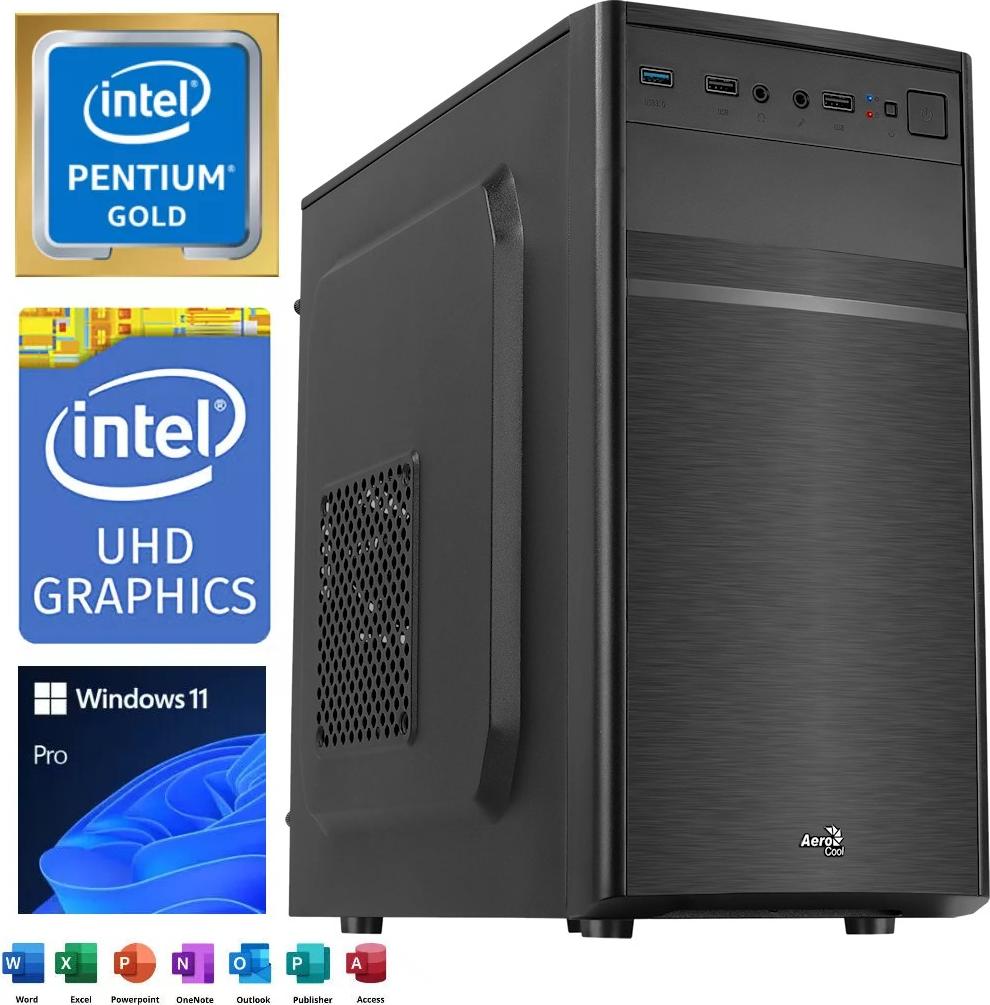 Komplett PCIntel Pentium Gold 3,50GHz16GB DDR4 RAM256 GB M.2 SSDWin 11 ProOffice 21
