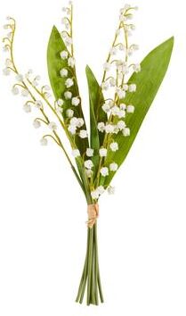 Saro Lifestyle "Lily of the Valley Bunch Floral Accent (Set of 12) - White - 16"""