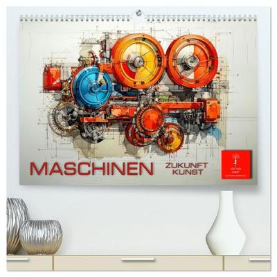Maschinen Zukunft Kunst (hochwertiger Premium Wandkalender 2027 DIN A2 quer), Kunstdruck in Hochglanz
