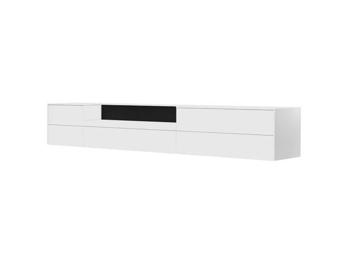 Carryhome Tv-Element, Schwarz, Weiß, 5 Schublade(n) Schubladen, 322x50x50 cm, hängend, Wohnzimmer, TV Möbel, TV-Racks