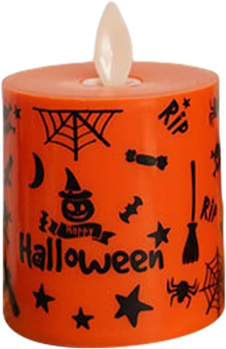 Elektronisch Kaarslicht Halloween Graffiti met Gesimuleerde Vlam