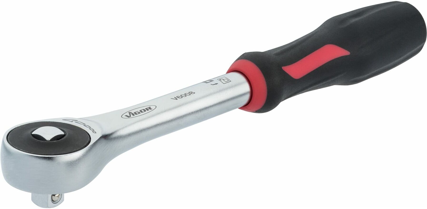 VIGOR 360° Drehgriff-Umschaltknarre V6008 ∙ Vierkant massiv 10 mm (3/8 Zoll) ∙ Gesamtlänge: 237 mm)