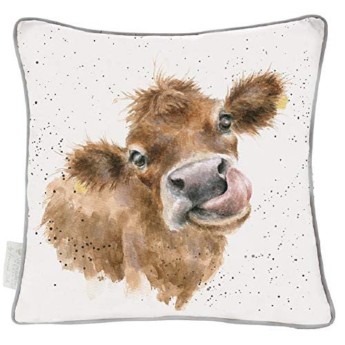 Wrendale Designs The Country Set Moo sierkussen met veervulling, koe