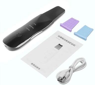 Uplift Picks Vibrating Skin Scrubber Facial Cleansing Spatula black