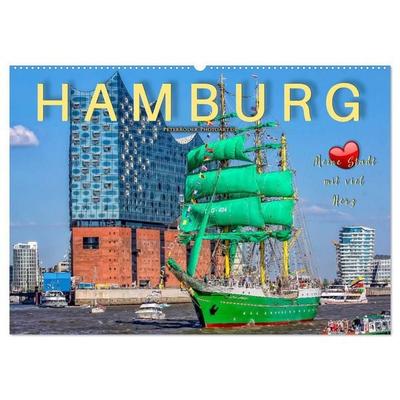 Hamburg - meine Stadt mit viel Herz (Wandkalender 2027 DIN A2 quer), CALVENDO Monatskalender