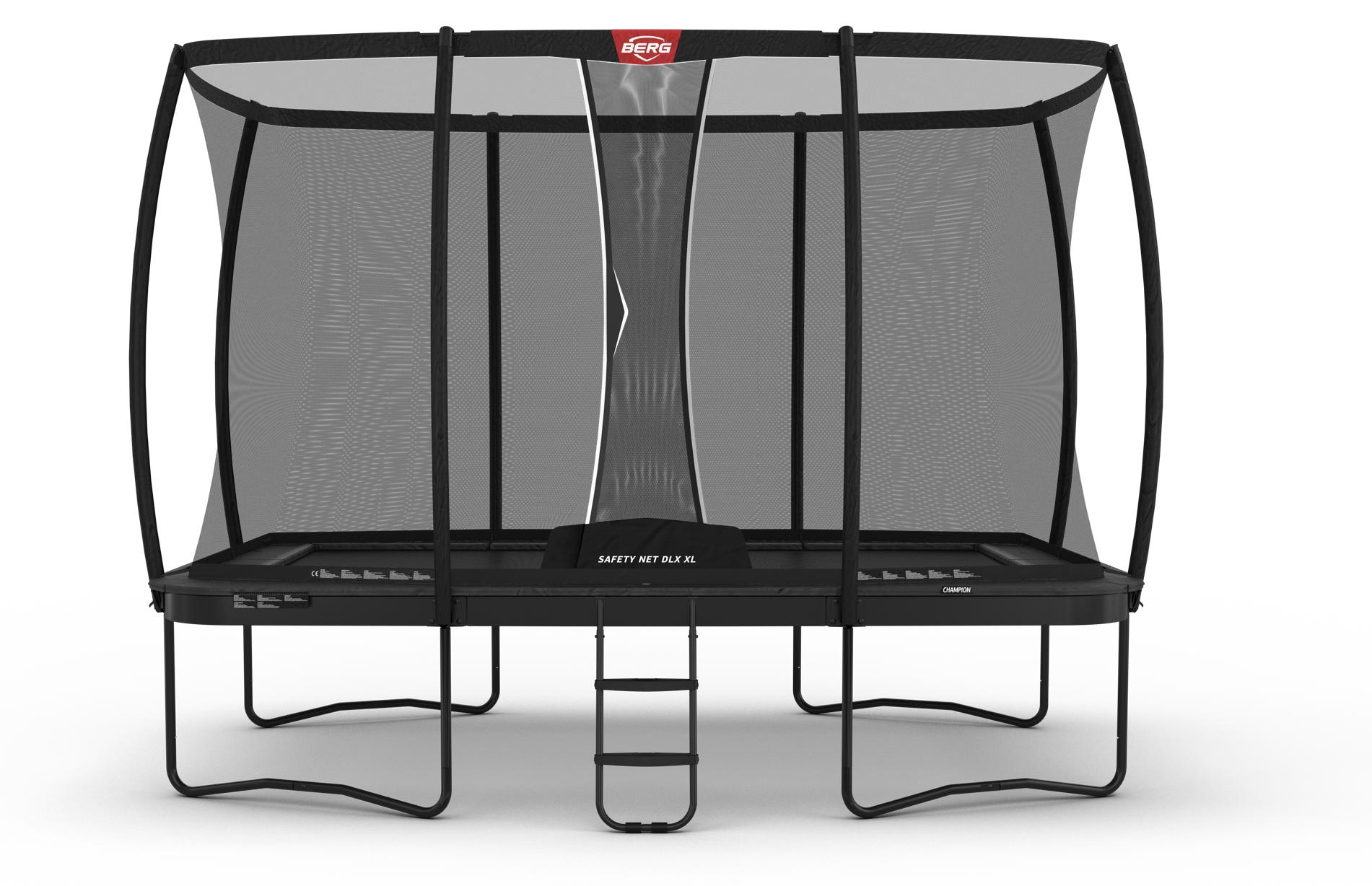 BERG Trampolin Ultim Champion Regular 410 + Sicherheitsnetz DLX XL Grau