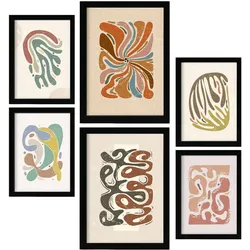 POSTER Set Mit 6 Drucken Von Bewegungen In Der Sammlung Von Ethnischen A3 & A4 Rahmenlos