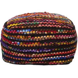 SITZPOUF Folk mit bunten Streifen, 60/60/30 cm