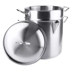 Contacto Edelstahl Simmertopf, Ø 32 cm, Kompensboden und Ausgussschnaupe, induktionsgeeignet
