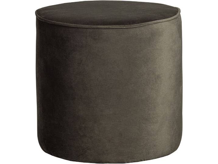 Hocker WOOOD Sara , grün, B:46cm H:46cm T:46cm, 100% Polyester, Hocker, Hocker, weich gepolstert, runde Form, H 46 cm x Ø 46 cm
