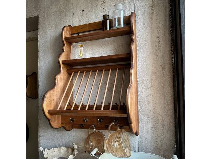 ‌ Armoire murale en bois du milieu du siècle, étagère flottante pour le rangement de la cuisine, armoire suspendue Vintage, vaisselle, organisateur de garde-manger