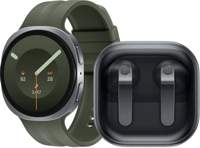 Samsung Galaxy Watch 9 Zilver/Groen 44mm en Samsung Galaxy Buds4 Zwart