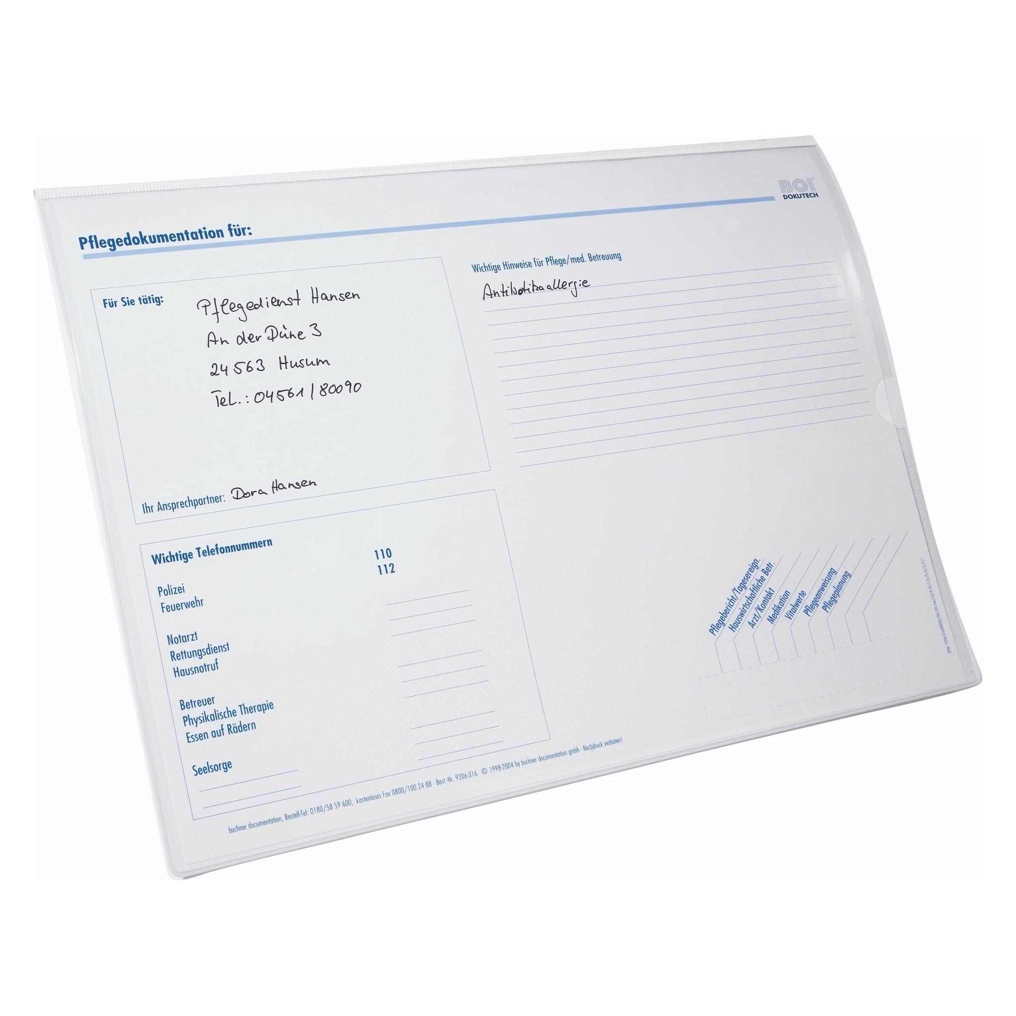 Boi Dokutech Patienten-Dokumentations-Hängemappe signal-line Kunststoff grau 4 x kaufmännische Heftu (A4) (9208-00332)