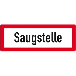 Schild I Feuerwehr-Hinweisschild Saugstelle, Aluminium RA0, reflektierend, 594x210mm, DIN 4066