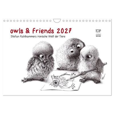 owls & friends 2027 (Wandkalender 2027 DIN A4 quer), CALVENDO Monatskalender