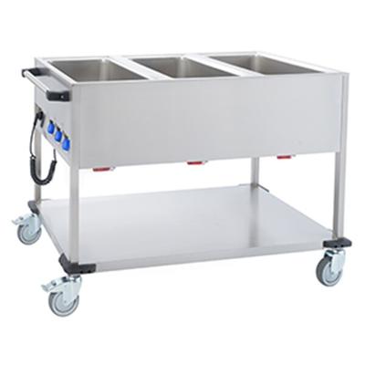 Mobiltherm BW3K, Fahrbarer Speisenausgabewagen, Edelstahlausführung, 3 GN, 650 x 1300 x 900 mm