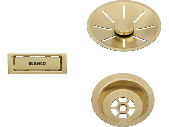 BLANCO Set de vidage et trop-plein or satiné pour cuve simple PVD or satiné