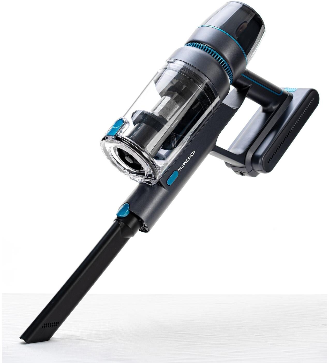 Akku-Hand-und Stielstaubsauger "Schneider SCH-VVC-2950 Beutellos 450 W", blau, schwarz, B:9,9cm H:2,6cm, Akkusauger, Akku-Hand-und Stielstaubsauger blau, schwarz Einheitsgröße