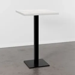BIG Möbel GmbH Gastro Stehtisch 50x50 cm | Marmor Weiß | Gusseisengestell