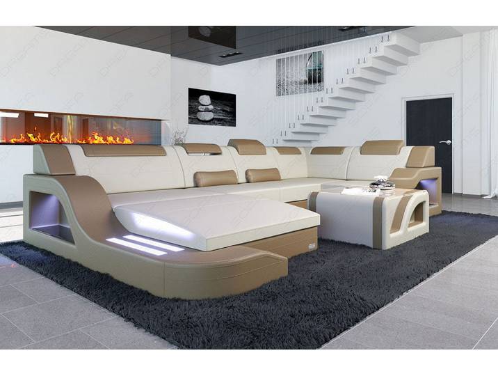 Stoff Wohnlandschaft Palermo U-Form