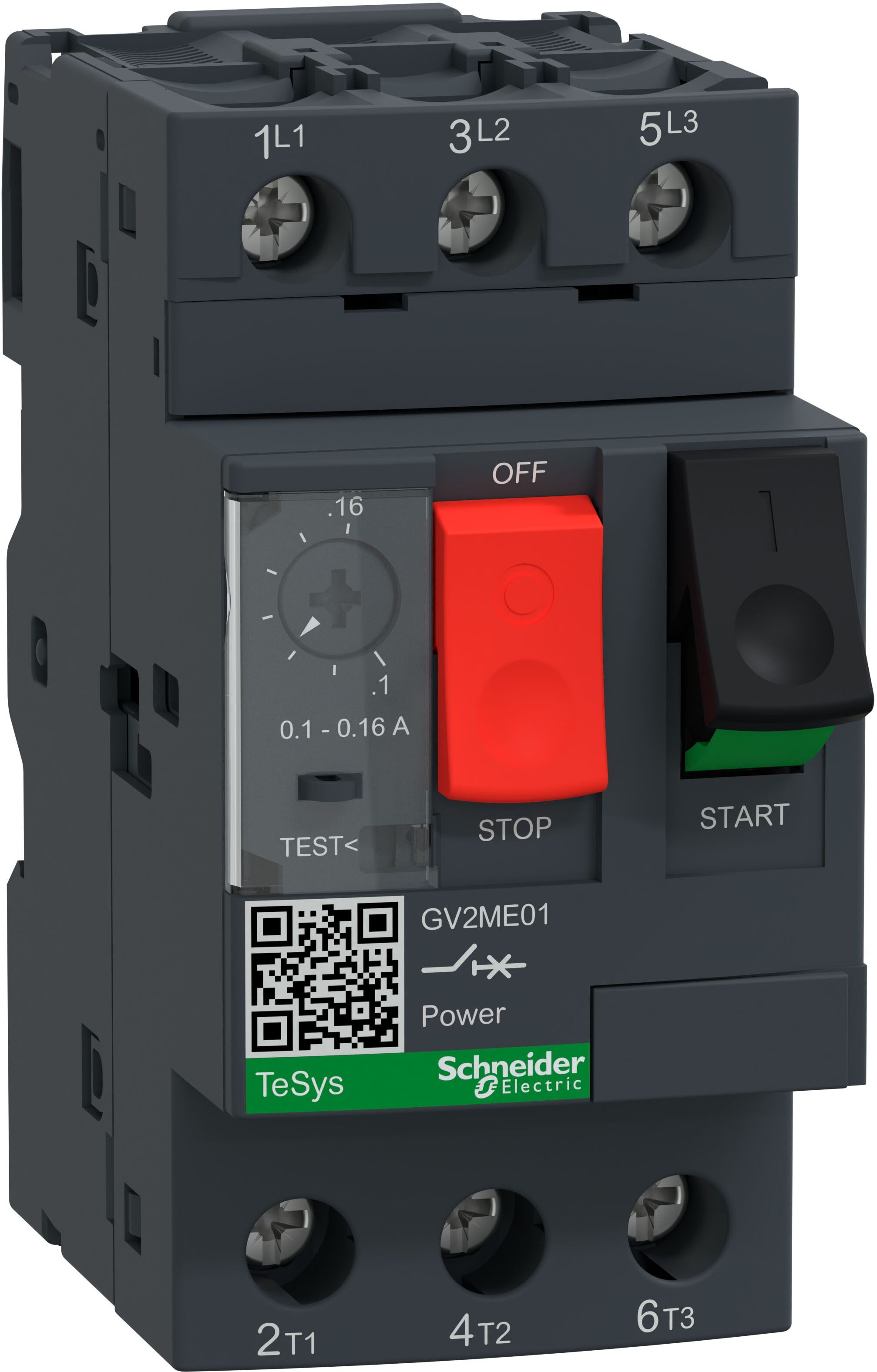 Schneider Electric Motorskyddsbrytare, TeSys GV2, termiskt/magnetiskt skydd, 0,63-1A