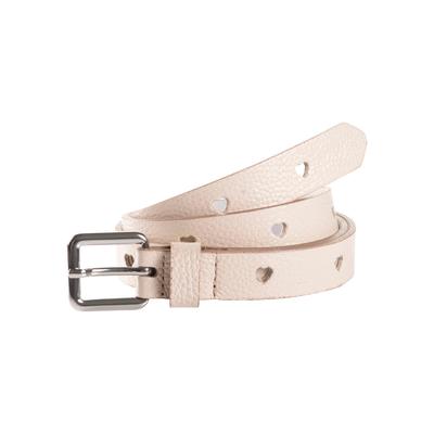 Synthetikgürtel TOM TAILOR "TTPEACH", Mädchen, Gr. 75, beige (creme), Materialmix, Ausstanzungen, unifarben, Gürtel, 2 cm breiter Kinder Gürtel, Mädchen