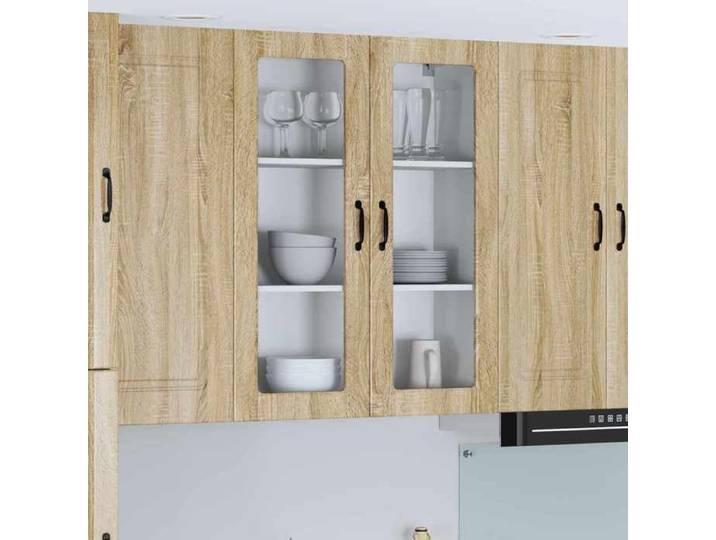 Armoire murale de cuisine Vitrine suspendue cuisine Chêne Sonoma 80x31x100 cm A14003