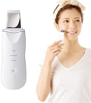 Inspired Deals Ultrasonic Skin Scrubber Face Spatula Blackhead Remover white