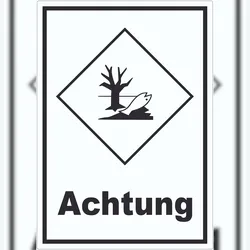 HB-Druck Aufkleber Kenn­zeichen Umwelt­gefähr­dend Achtung Fisch Wasser Baum A9 (37x52mm)