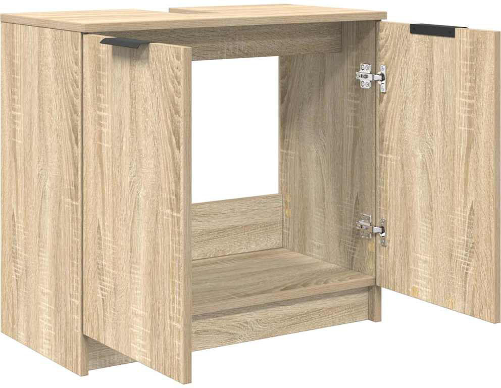 17 Stories Freestanding Under Sink Cabinet Sonoma Oak 59cm H X 64.5cm W X 33.5cm D