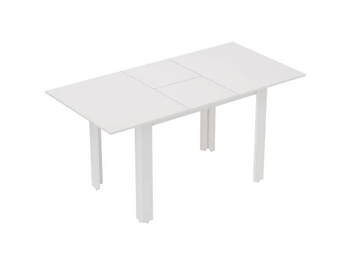 ComfortXL Esstisch ausziehbar 120-160/80/78 cm De-39913 Hochglanzweiß, Weiß, 160x78x80 cm, Esszimmer, Esstische