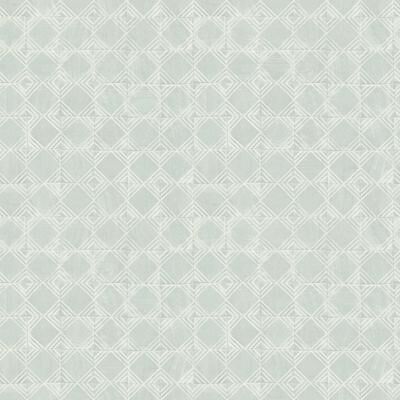 Chesapeake Button Block Aqua Geometric Wallpaper