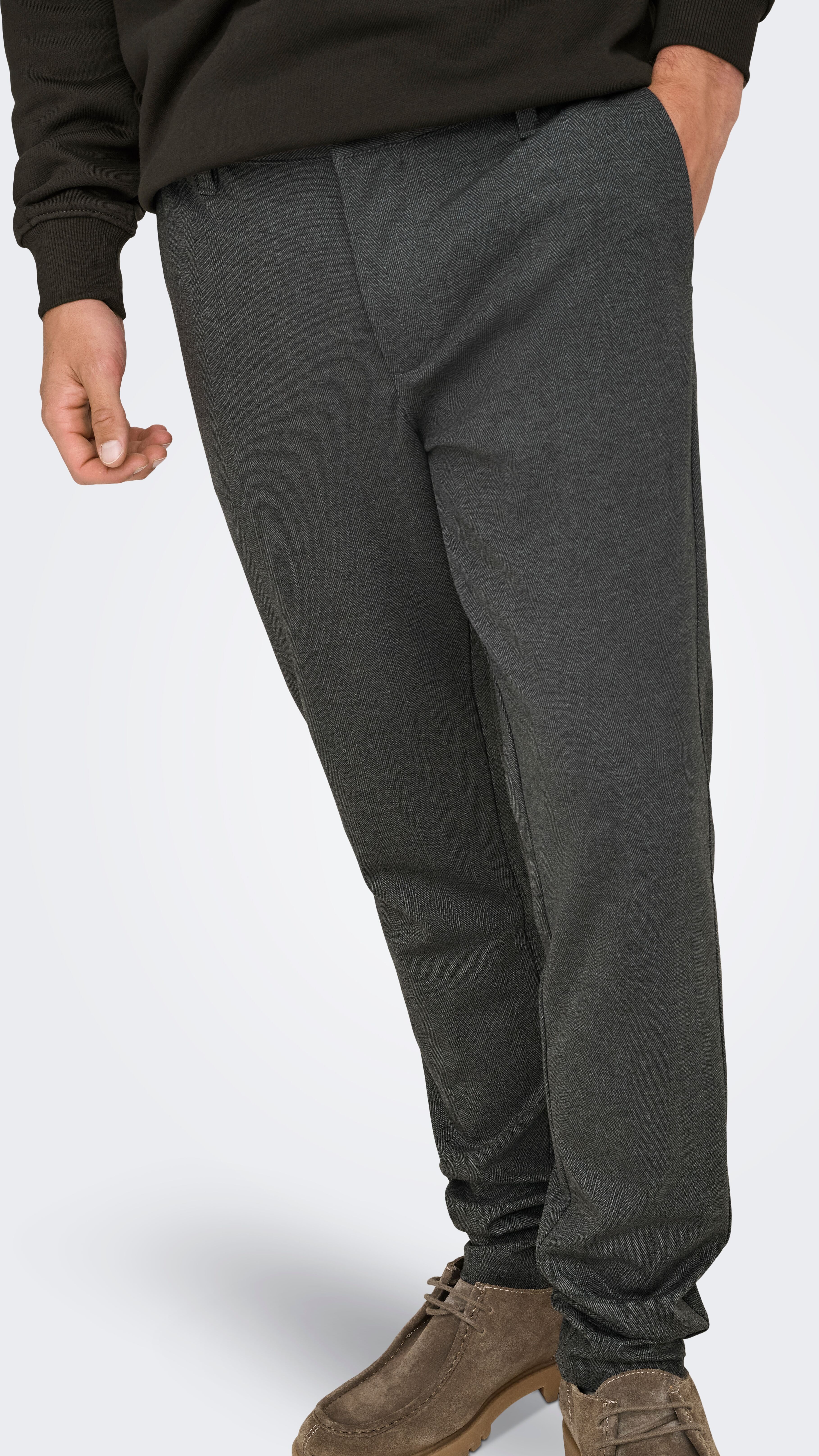 ONLY & SONS "ONSMARK SLIM HERRINGBONE 2911 PANT NOOS"