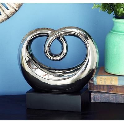 ARCILLA ELEMENTAL Silver Ceramic Abstract Modern Sculpture