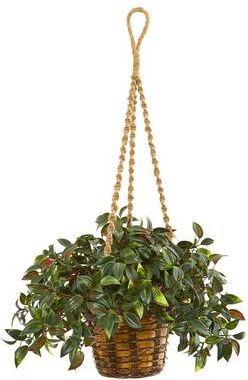 Nearly Natural "30"" Mini Melon Artificial Plant in Hanging Basket UV Resistant (Indoor/Outdoor)"