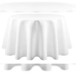 METRO Professional Tischdecke Ø 180 cm, Baumwolle, waschbar, weiß