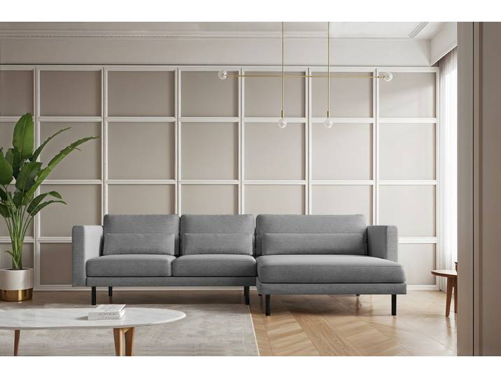 Kaiser Möbel Ecksofa L-form Dani modern und geräumig Stoff Poso und Verita, Zwei Stoffe, breite Farbpalette, komfortabel, geräumig