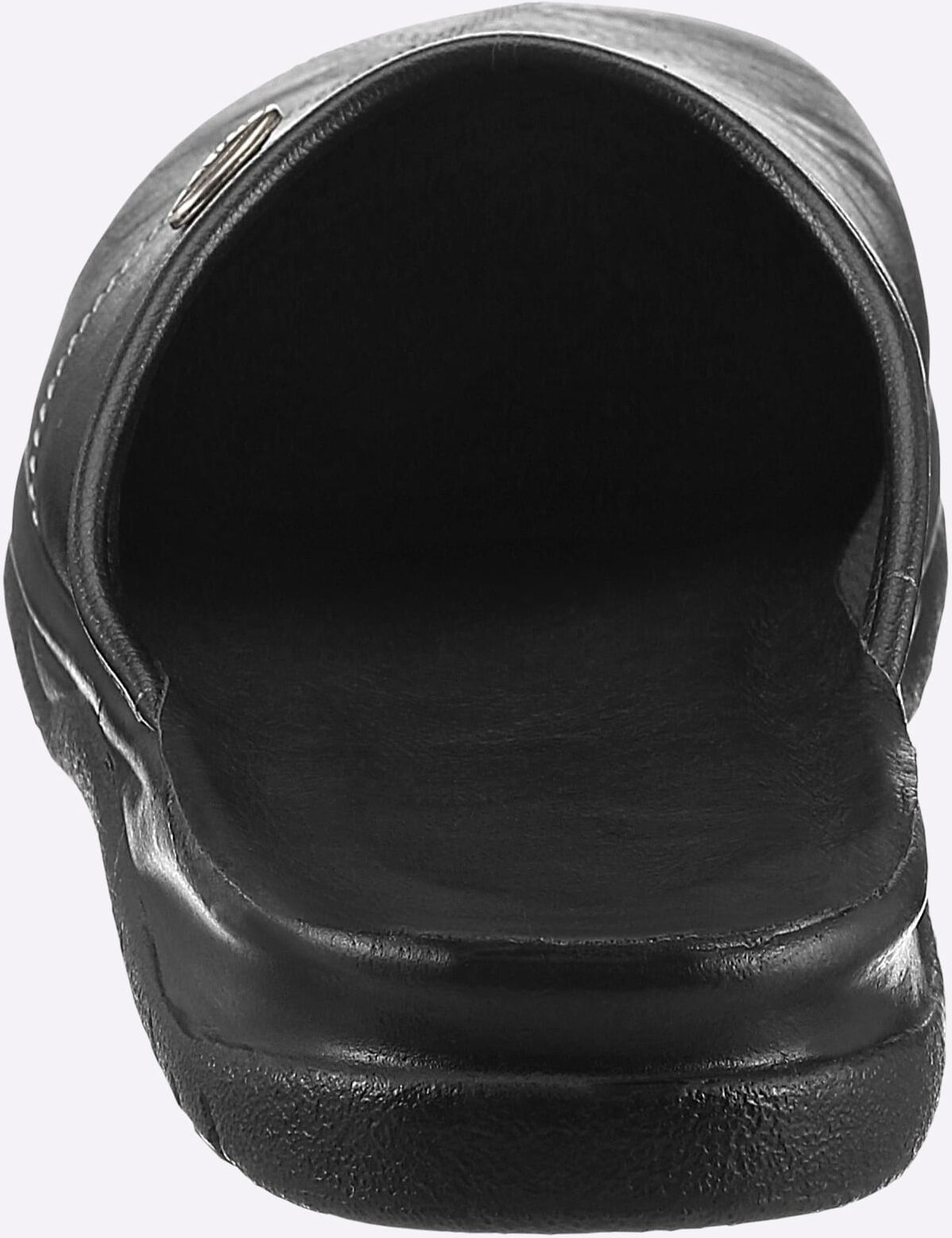 Pantoffel, Herren, Gr. 42, schwarz, Lederimitat, Schuhe Pantoffel schwarz 42