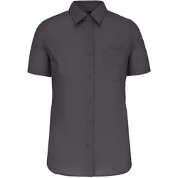 Kariban Damen Popeline Bluse 'Judith' kurzarm K548 zinc 3XL