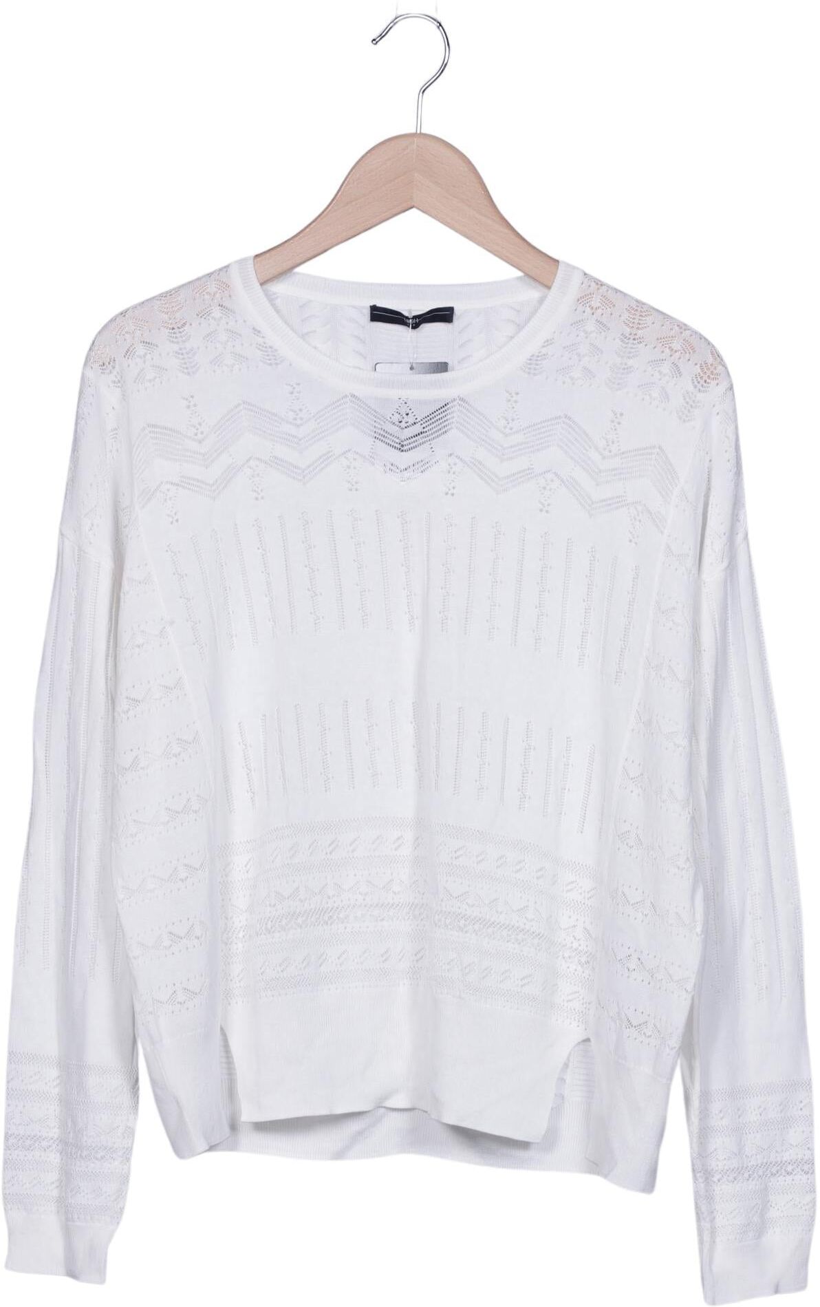 High Damen Pullover, Weiß, Gr. L, Modal / Baumwolle - Second Hand