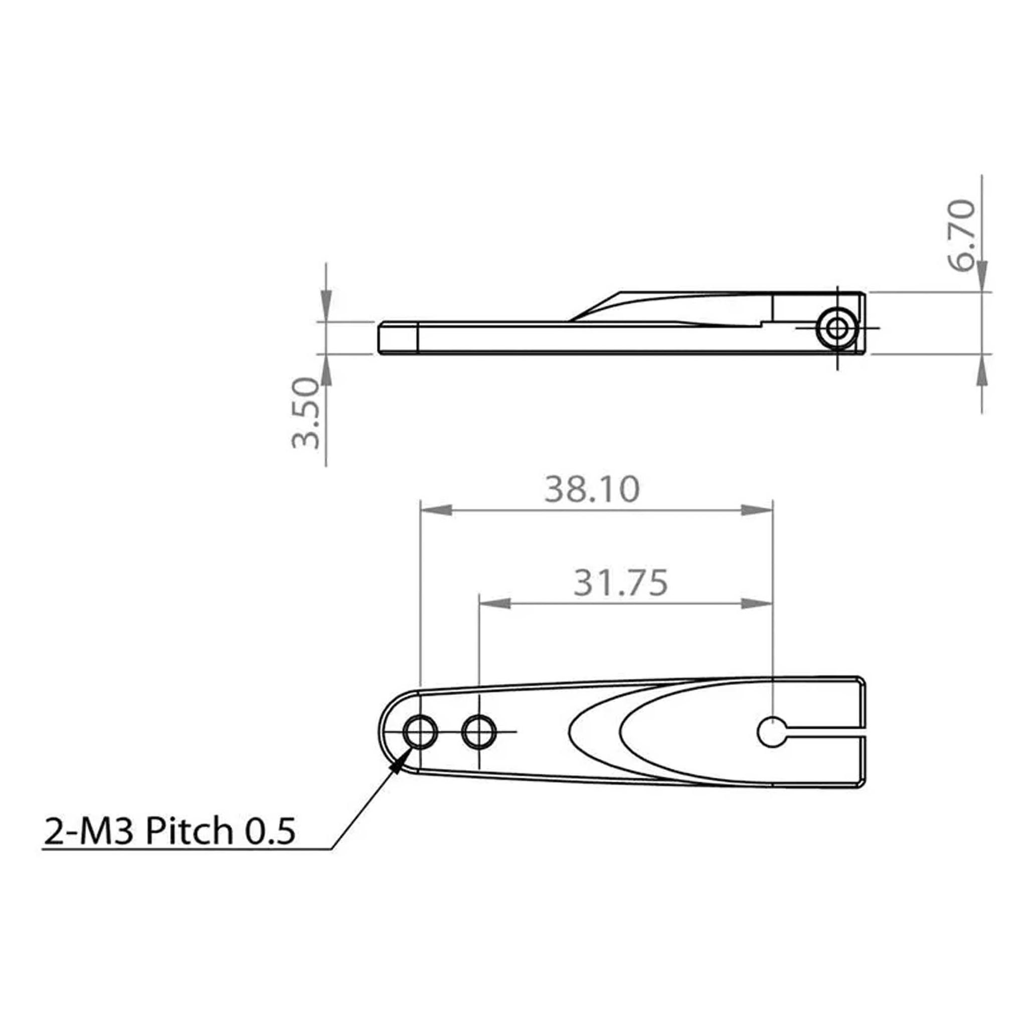 Mks Servohorn einseitig Metall M3 - L 1.25/1.5 in - HBL8X0, HBL380 (O0002015-8)