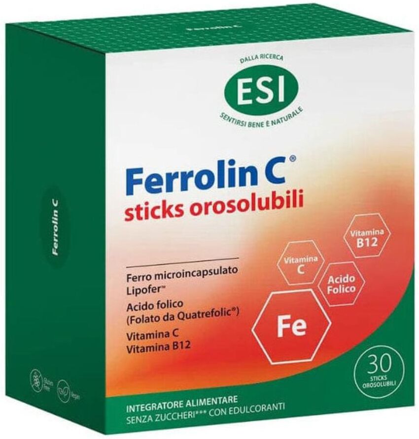 ESI Srl ESI Ferrolin C Stick Orosolubili, 30 Stick