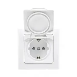 Chilitec Steckdose mit Klappdeckel IP44 Weiß 250V 16A