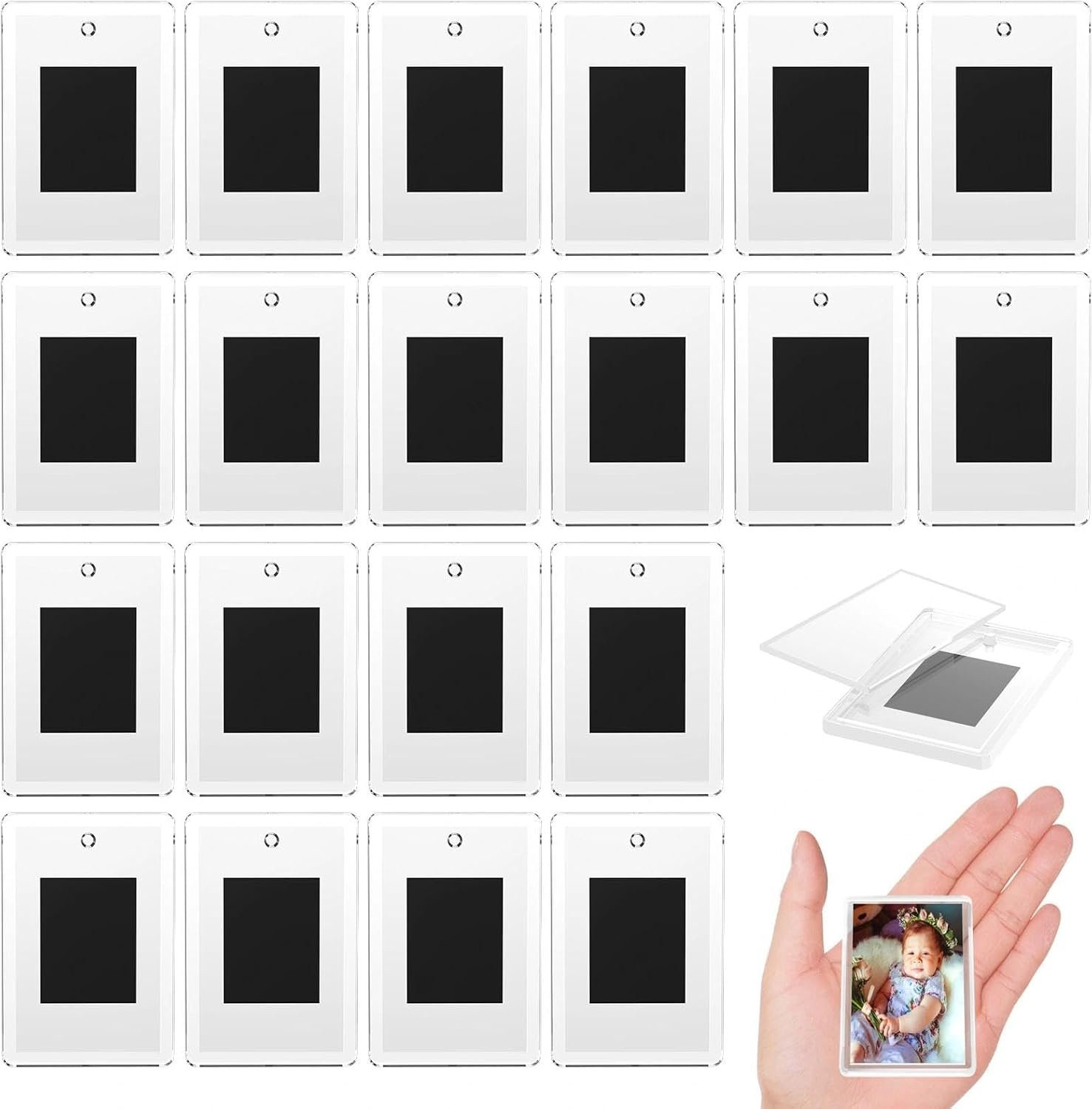 ShopVlot 20 stuks gepersonaliseerde magnetische acryl mini fotolijstjes voor op de koelkast