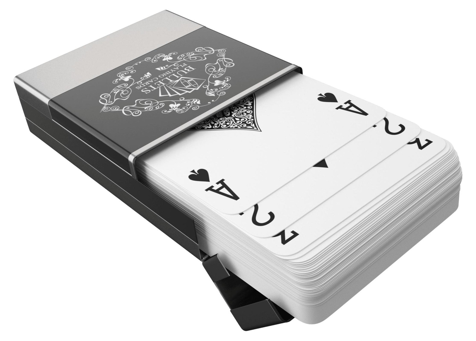 Bullets Playing Cards Backpacker speelkaarten met aluminium doos en spelregels