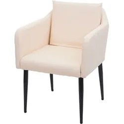Esszimmerstuhl MCW-H93, Küchenstuhl Lehnstuhl Stuhl ~ Kunstleder creme-beige
