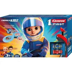 Carrera First - Formula Kidz Autorennbahn-Set 1:50 mit 2 Fahrzeugen